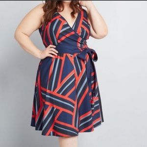 ModCloth Liza Luxe Striped V-Neck Dress size XL